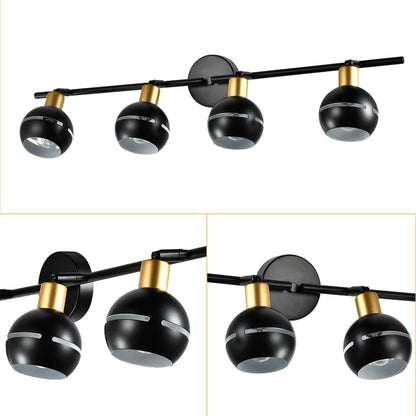 LQWELL® LED Ceiling Light Spotlight, Black Ceiling Spotlights E27 Ceiling Lamp Rotatable Wall Lamp Kitchen Light 2 3 4 Flames for Bedroom Living Room Dining Room Bar Shop Studio