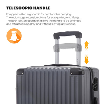YONSLY® Premium Reisekoffer TSA-Schloss,YKK-Reißverschluss Hartschalen-Koffer Trolley Kabinenkoffer Rollkoffer Suitcase Handgepäck 4 Rollen