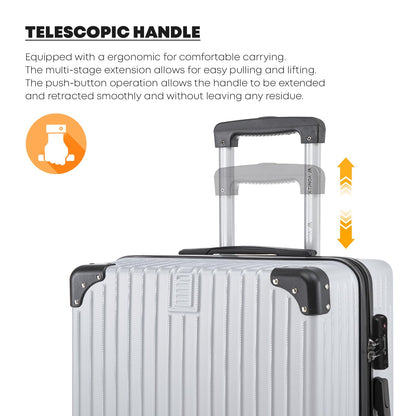 YONSLY® Premium Travel Suitcase TSA Lock, YKK Zipper Hardshell Suitcase Trolley Carry-On Luggage Spinner Suitcase 4 Wheels