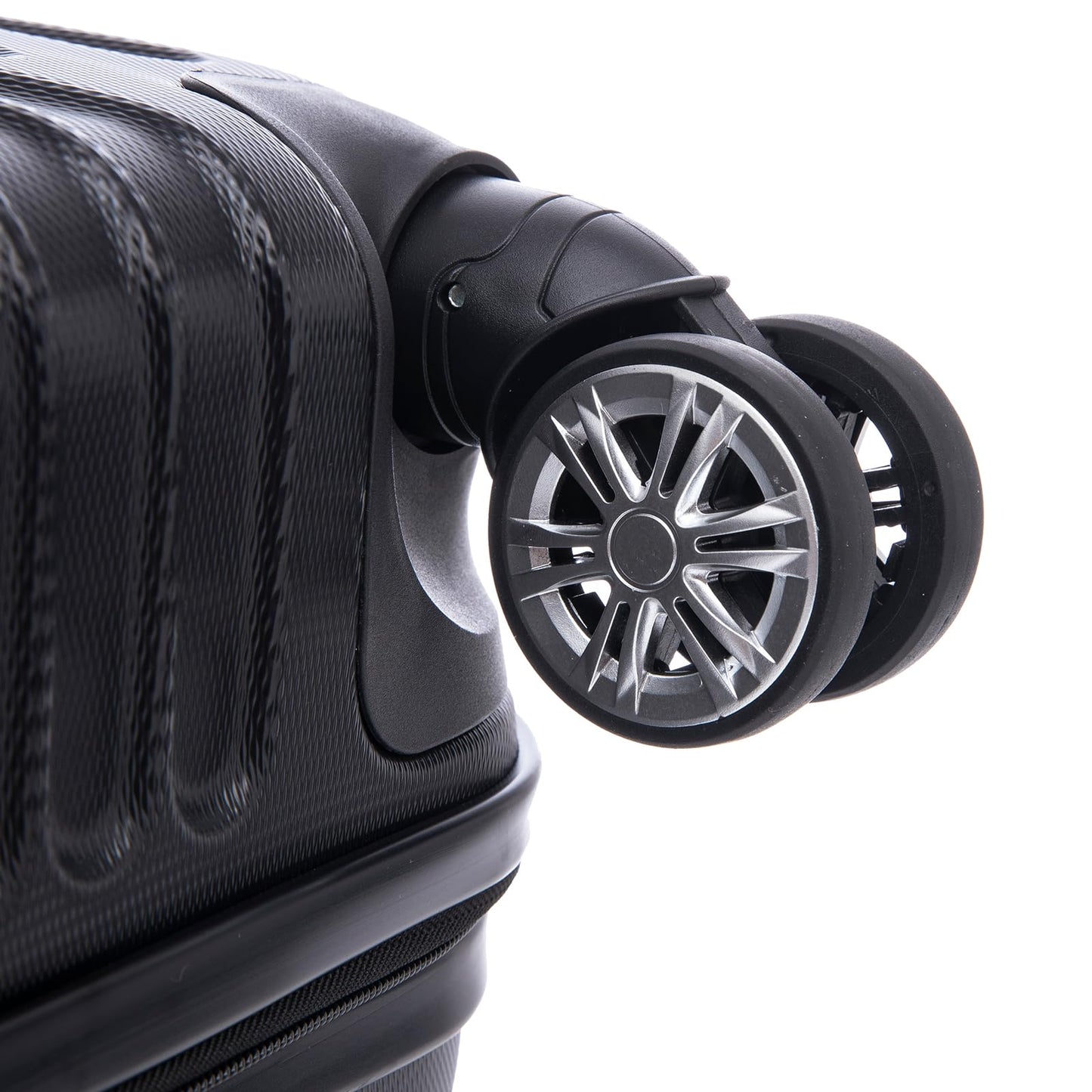 YONSLY® Reisekoffer Trolley Set, Rollkoffer Handgepäck, Kofferset, Gepäckset, Travel Koffer Suitcase Hartschalenreisekoffer mit Rollen 360°, Zahlenschloss, Weicher Gummigriff (3er Set,M,L&XL,Schwarz)