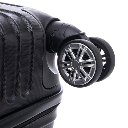 YONSLY® Reisekoffer Trolley Set, Rollkoffer Handgepäck, Kofferset, Gepäckset, Travel Koffer Suitcase Hartschalenreisekoffer mit Rollen 360°, Zahlenschloss, Weicher Gummigriff (3er Set,M,L&XL,Schwarz)