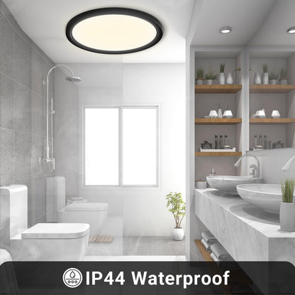 LQWELL® Ceiling Light LED Ceiling Lamp, IP44 Waterproof Bathroom Lamp Round Flat 23W 4000K 2400LM Modern Simple Lamp Thin for Living Room Bathroom Bedroom Kitchen Balcony Basement Office, 300 * 25mm
