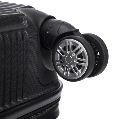 YONSLY® Reisekoffer Trolley Rollkoffer Handgepäck Set, Kofferset, Gepäckset, Koffer Suitcase, Hartschalenreisekoffer mit 4 Rollen 360°, Zahlenschloss, Weicher Gummigriff (3er Set, M,L&XL, Schwarz)