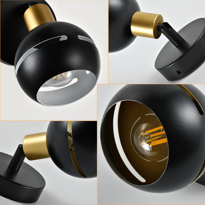 LQWELL® Wall Light Matte Black Metal, LED Indoor Wall Lamp Wall Spot in Retro Industrial Style, for Bedroom Living Room Studio Bar Counter Hotel Stairway Hallway Cellar