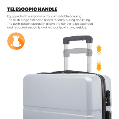 YONSLY® Premium Reisekoffer TSA-Schloss,YKK-Reißverschluss Hartschalen-Koffer Trolley Kabinenkoffer Rollkoffer Suitcase Handgepäck 4 Rollen