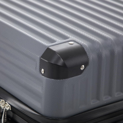 YONSLY® Trolley Travel Suitcase, Rolling Suitcase Carry-on Hardshell Suitcase with 4 360° Wheels, Combination Lock, Soft Rubber Handle