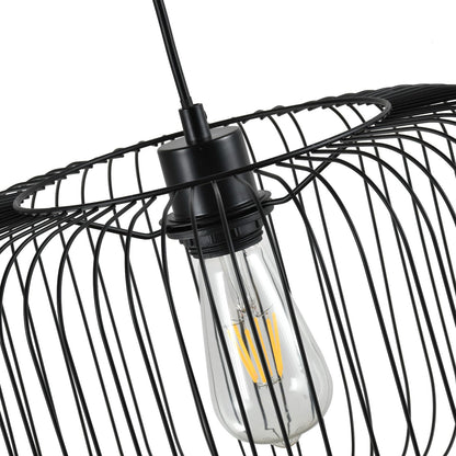 LQWELL® Pendant Lamp Black, Retro Hanging Lamp Pendant Light E27 Vertigo Lamp Height Adjustable Chandelier Max 60W for Dining Room Cafes Studio Bar Counter Bedroom Shopping Mall Decor