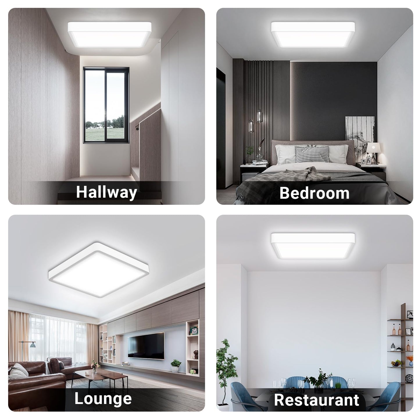 LQWELL® Ceiling Light LED Ceiling Lamp, IP44 Waterproof Bathroom Lamp Square Flat 23W 6000K 2400LM Modern Simple Lamp Thin for Living Room Bathroom Bedroom Kitchen Balcony Basement Office, 300 * 25mm