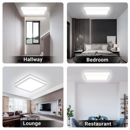 LQWELL® Ceiling Light LED Ceiling Lamp, IP44 Waterproof Bathroom Lamp Square Flat 23W 6000K 2400LM Modern Simple Lamp Thin for Living Room Bathroom Bedroom Kitchen Balcony Basement Office, 300 * 25mm