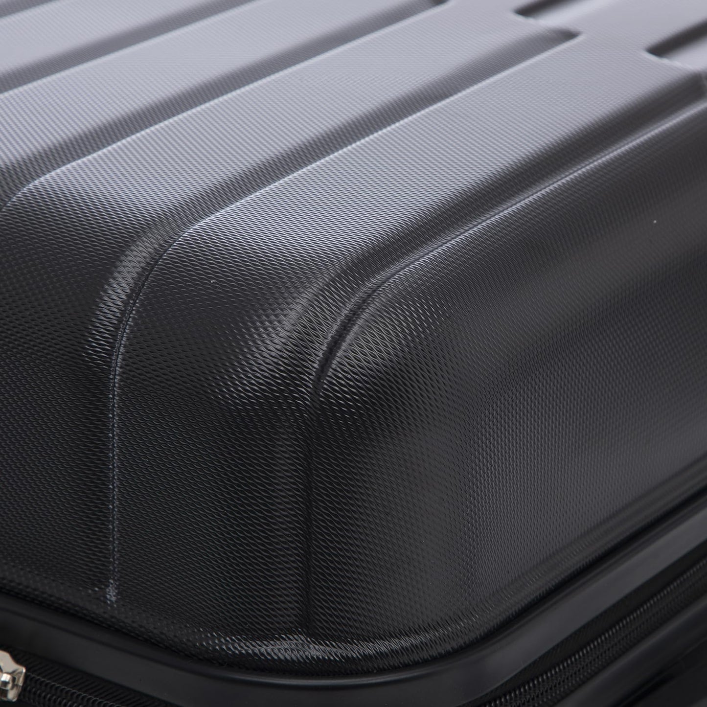 YONSLY® Reisekoffer Trolley Rollkoffer Handgepäck, Kofferset, Gepäckset, Koffer Suitcase Travel Set Hartschalenreisekoffer mit 4 Rollen 360°, Zahlenschloss, Weicher Gummigriff (3er Set,M,L&XL,Schwarz)