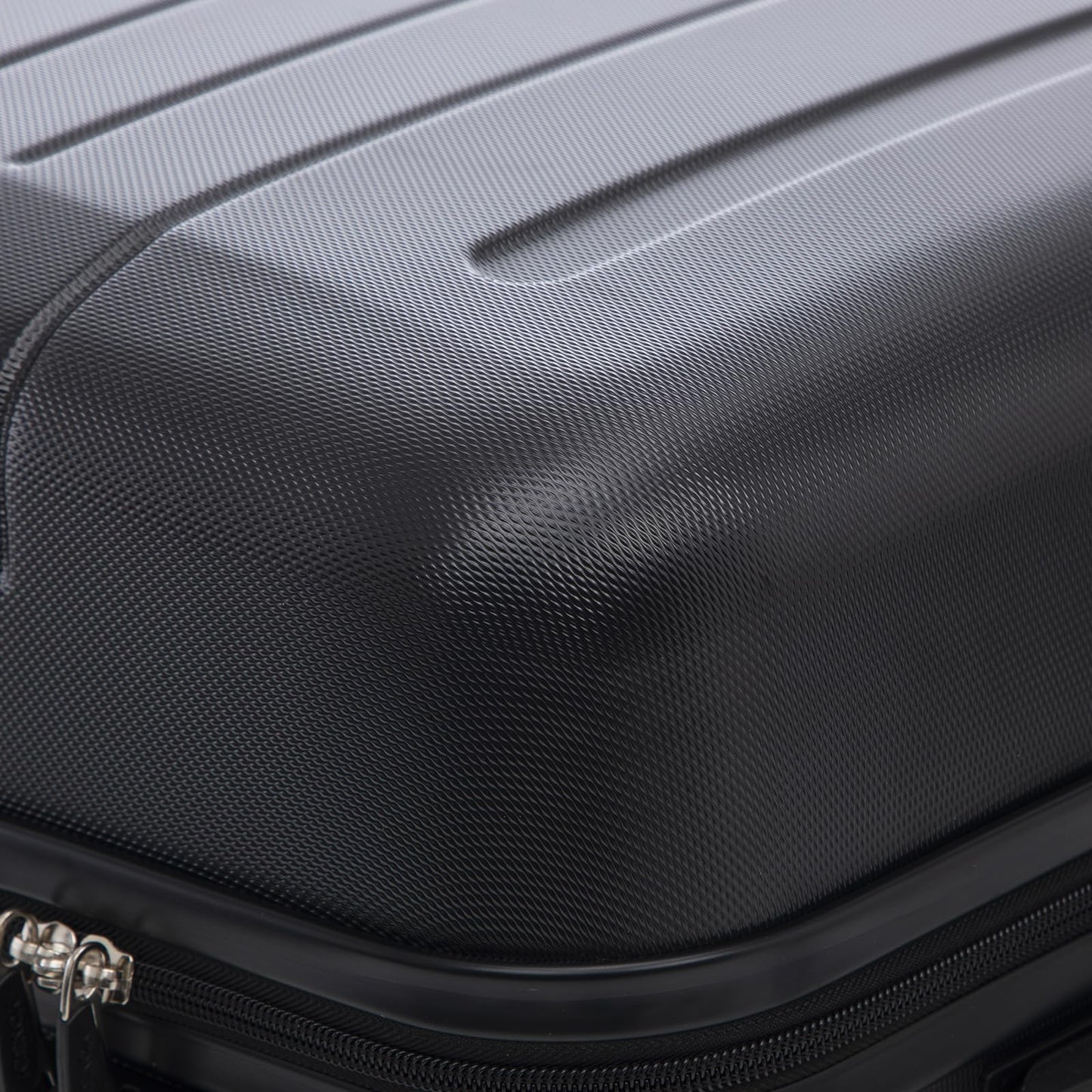 YONSLY® Reisekoffer Trolley Set, Rollkoffer Handgepäck, Kofferset, Gepäckset, Travel Koffer Suitcase mit Rollen 360°, Zahlenschloss, Weicher Gummigriff, Hartschalenreisekoffer(3er Set,M,L&XL,Schwarz)
