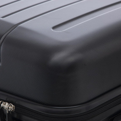 YONSLY® Reisekoffer Trolley Set, Rollkoffer Handgepäck, Kofferset, Gepäckset, Travel Koffer Suitcase mit Rollen 360°, Zahlenschloss, Weicher Gummigriff, Hartschalenreisekoffer(3er Set,M,L&XL,Schwarz)
