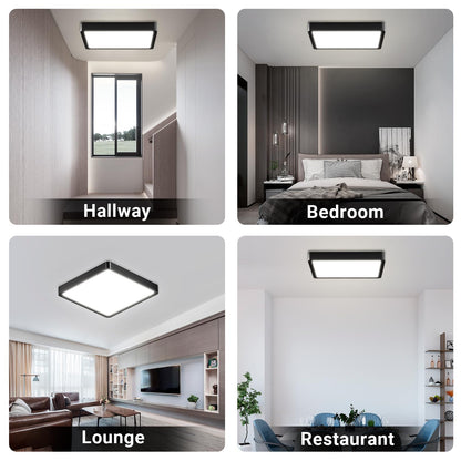 LQWELL® Ceiling Light LED Ceiling Lamp, IP44 Waterproof Bathroom Lamp Square Flat 23W 6000K 2400LM Modern Simple Lamp Thin for Living Room Bathroom Bedroom Kitchen Balcony Basement Office, 300 * 25mm