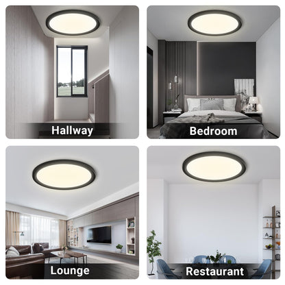 LQWELL® Ceiling Light LED Ceiling Lamp, IP44 Waterproof Bathroom Lamp Round Flat 23W 4000K 2400LM Modern Simple Lamp Thin for Living Room Bathroom Bedroom Kitchen Balcony Basement Office, 300 * 25mm