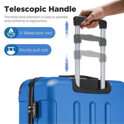 YONSLY® Premium Travel Suitcase TSA Lock, YKK Zipper Hardshell Suitcase Trolley Cabin Suitcase Rolling Suitcase Hand Luggage 4 Wheels (L-XL-Set)