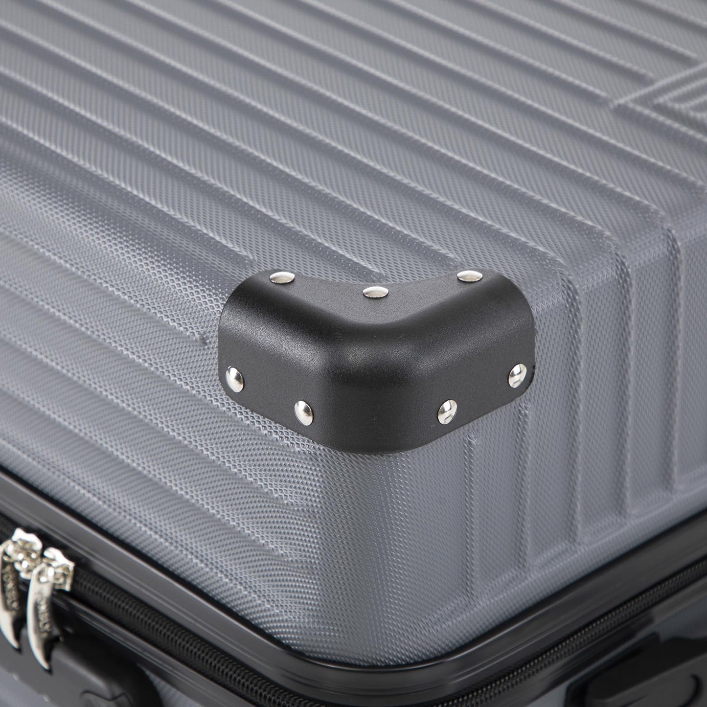 YONSLY® Trolley Luggage Set, Carry-on Suitcase, Luggage Set, Hard-shell Travel Suitcase with 4 360° Spinner Wheels, Combination Lock, Soft Rubber Handle (3-piece set, M, L & XL)