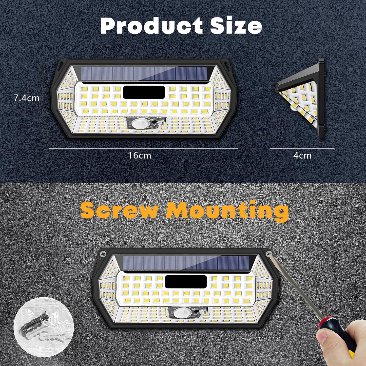 LQWELL® Solar Outdoor Lights with Motion Sensor, 300° LED Solar Lamps, Solar Wall Light, Super Bright Outdoor Light IP65 Waterproof, 3 Modes, 148 LED for Garden Terrace Garage (2 Pcs)