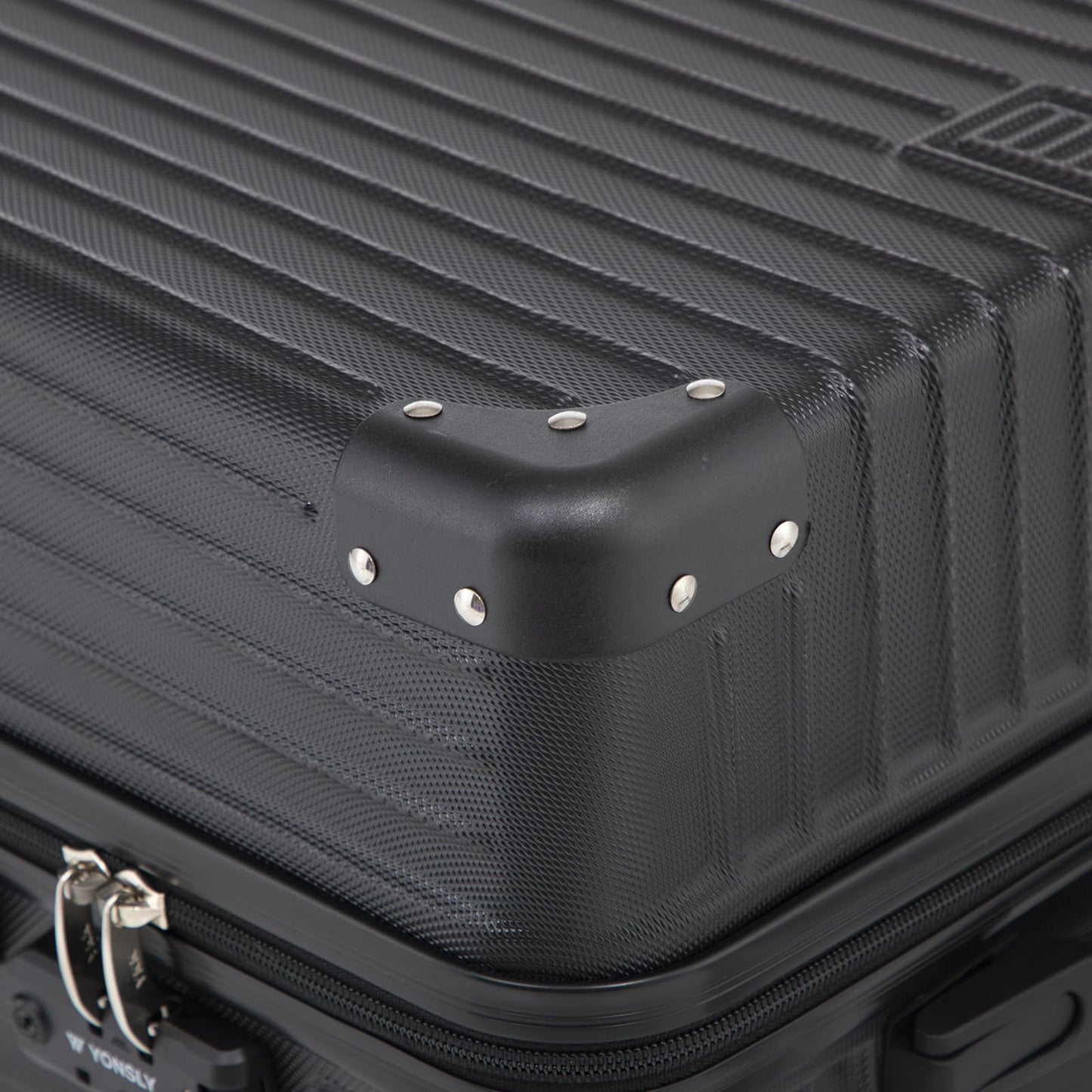 YONSLY® Premium Luggage TSA Lock, YKK Zipper Hardshell Suitcase Trolley Carry-On Luggage Spinner Suitcase with 4 Wheels (M-L-XL-Set)