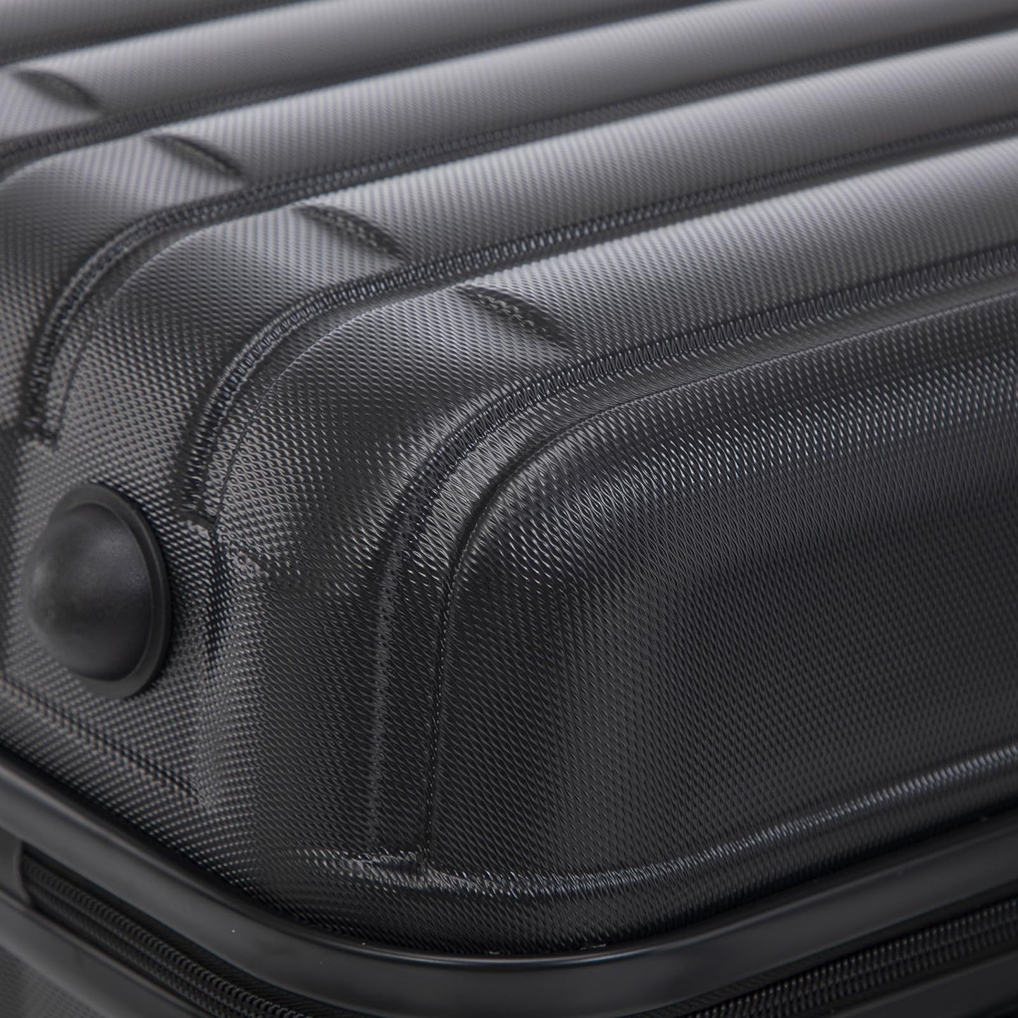 YONSLY® Reisekoffer Trolley Rollkoffer Handgepäck Set, Kofferset, Gepäckset, Travel Koffer Suitcase Hartschalenreisekoffer mit 4 Rollen 360°, Zahlenschloss, Weicher Gummigriff(3er Set,M,L&XL,Schwarz)