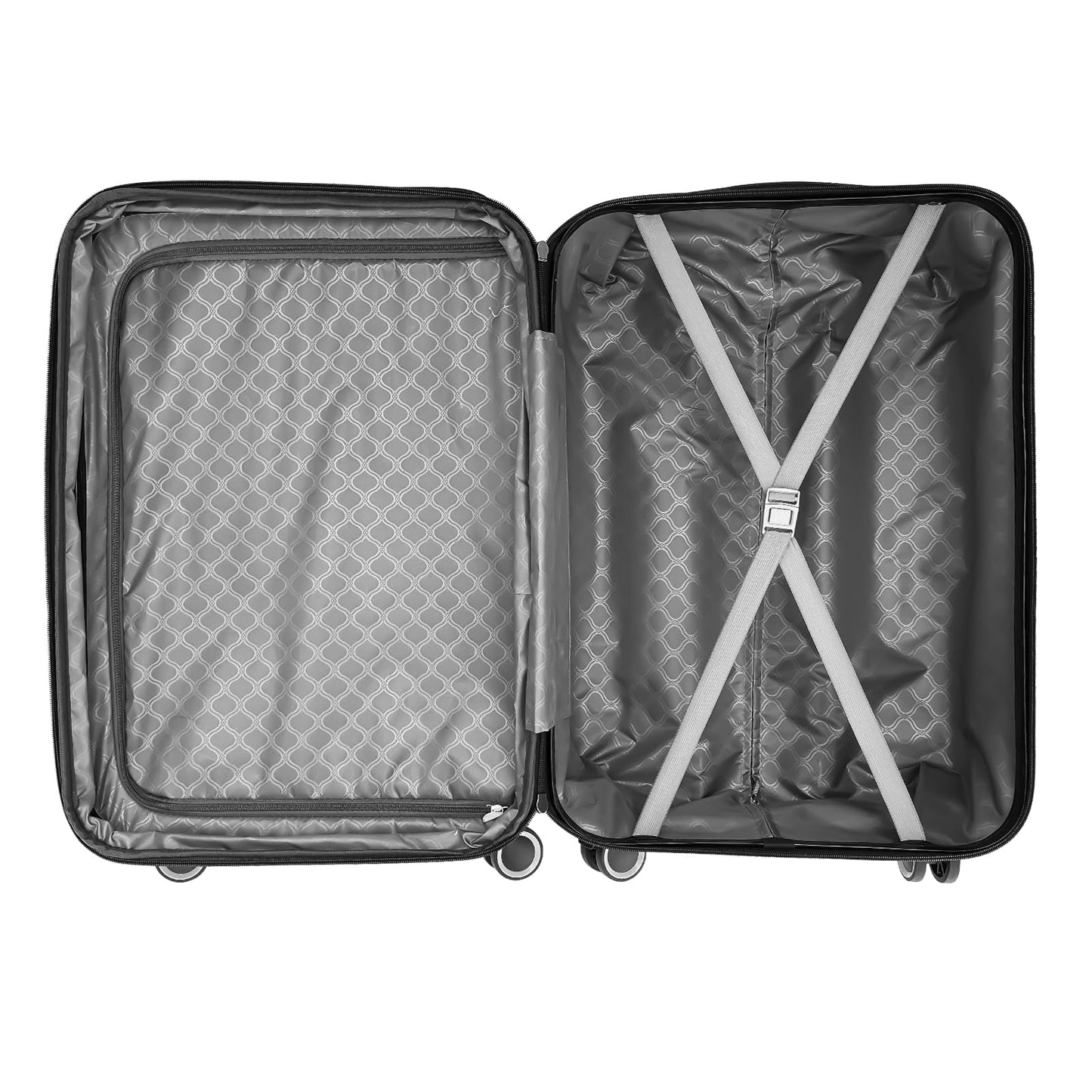 YONSLY® Koffer Suitcase Set, Trolley Reisekoffer, Rollkoffer Handgepäck mit 4 Rollen 360°, ABS Hartschalen, Sicherheitsschloss, Weicher Gummigriff, 210D-Futter (3er Set, M,L&XL, Schwarz)