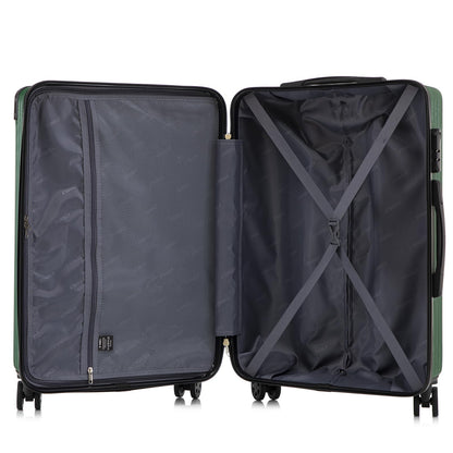 YONSLY® Trolley Travel Suitcase Set, Carry-on Rolling Suitcase, Luggage Set, Hardside Travel Suitcase with 4 360° Spinner Wheels, Combination Lock, Soft Rubber Handle (2 Piece Set, L&XL)