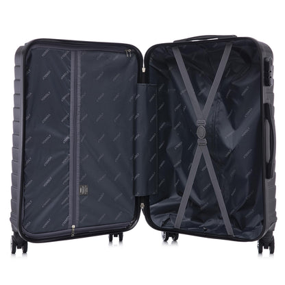 YONSLY® Reisekoffer Trolley Rollkoffer Handgepäck Travel Set, Kofferset, Gepäckset, Koffer Suitcase Hartschalenreisekoffer mit 4 Rollen 360°, Zahlenschloss, Weicher Gummigriff (3er Set,M,L&XL,Schwarz)