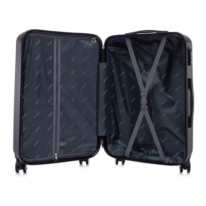 YONSLY® Reisekoffer Trolley Set, Rollkoffer Handgepäck, Kofferset, Gepäckset, Travel Koffer Suitcase Hartschalenreisekoffer mit Rollen 360°, Zahlenschloss, Weicher Gummigriff (3er Set,M,L&XL,Schwarz)