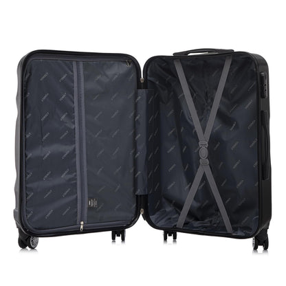 YONSLY® Trolley Reisekoffer Set, Rollkoffer Handgepäck, Kofferset, Gepäckset, Koffer Suitcase, Hartschalenreisekoffer mit 4 Rollen 360°, Zahlenschloss, Weicher Gummigriff (3er Set, M,L&XL, Schwarz)