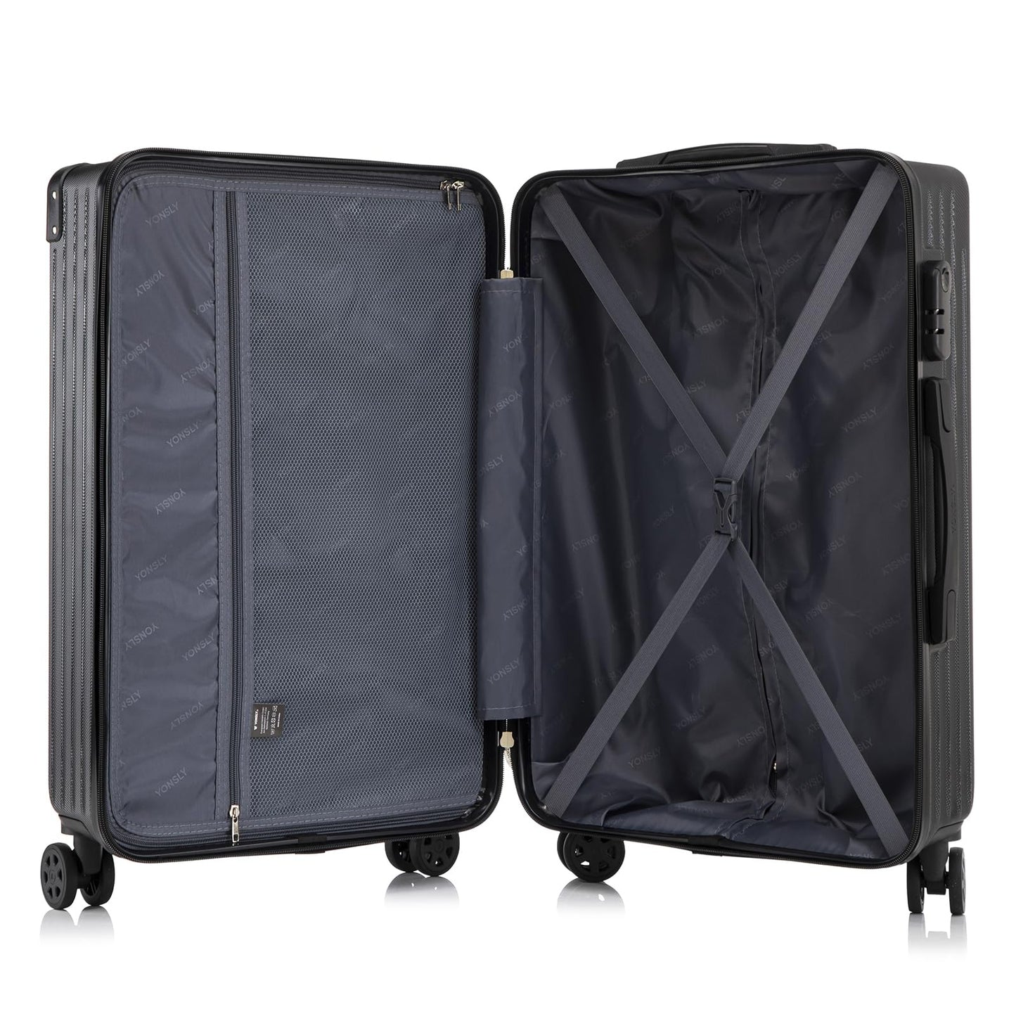 YONSLY® Premium Luggage TSA Lock, YKK Zipper Hardshell Suitcase Trolley Carry-On Luggage Spinner Suitcase 4 Wheels