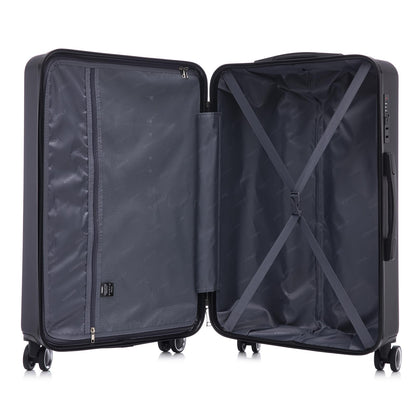 YONSLY® Trolley Luggage Set, Suitcase, Spinner Carry-on Luggage Set, Luggage Set with 4 360° Wheels, Hard-shell Luggage, Combination Lock, Soft Rubber Handle (3-Piece Set, M, L & XL)