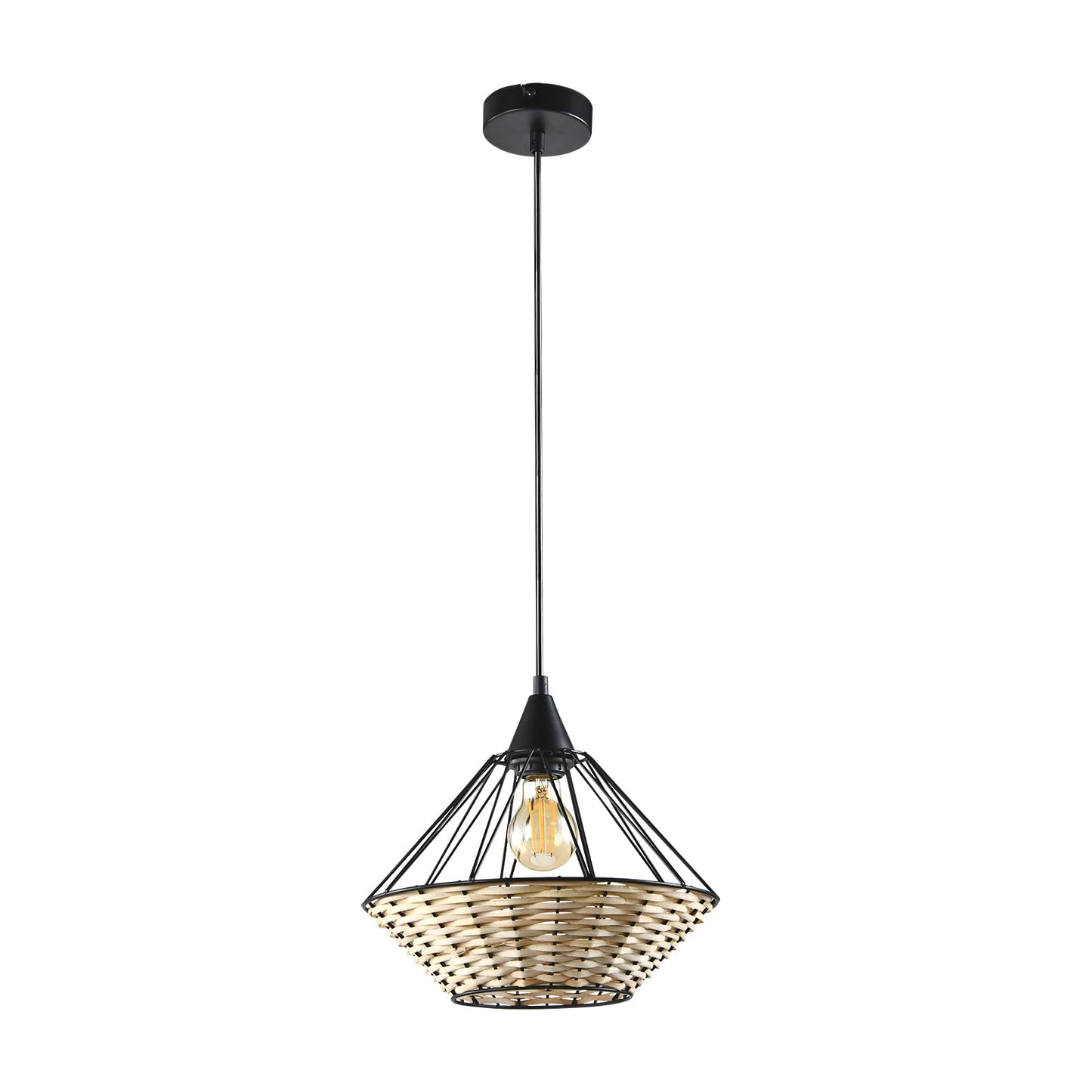 LQWELL® E27 Hanging Lamp Black, Retro Chandelier Pendant Light, Modern Height Adjustable Vertigo Lamp for Bedroom Living Room Dining Room Cafes Restaurant Bar Counter