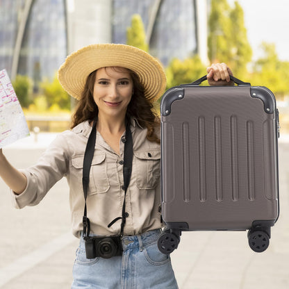 YONSLY® Suitcase Set, Trolley Travel Suitcase, Spinner Carry-On, Luggage Set with 360° Wheels, Hardshell Suitcase, Combination Lock, Rubber Handle (4-Piece Set, S,M,L&XL)