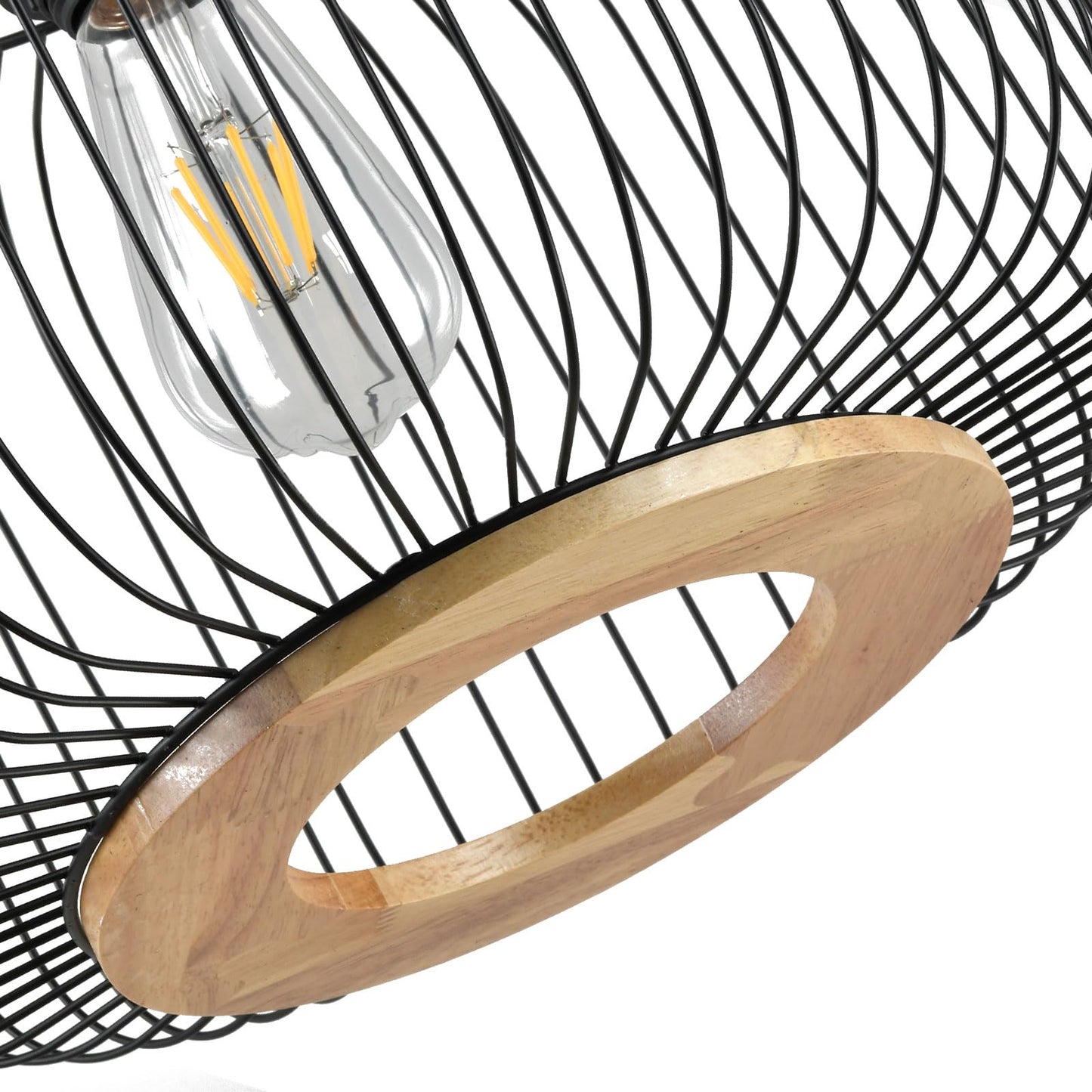 LQWELL® Pendant Lamp Black, Retro Hanging Lamp Pendant Light E27 Vertigo Lamp Height Adjustable Chandelier Max 60W for Dining Room Cafes Studio Bar Counter Bedroom Shopping Mall Decor