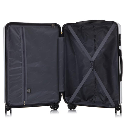 YONSLY® Trolley Travel Suitcase Set, Roller Suitcase Carry-on Luggage, Hard Shell Suitcase Set with 4 360° Wheels, Combination Lock, Soft Rubber Handle (4-Piece Set, S,M,L&XL)