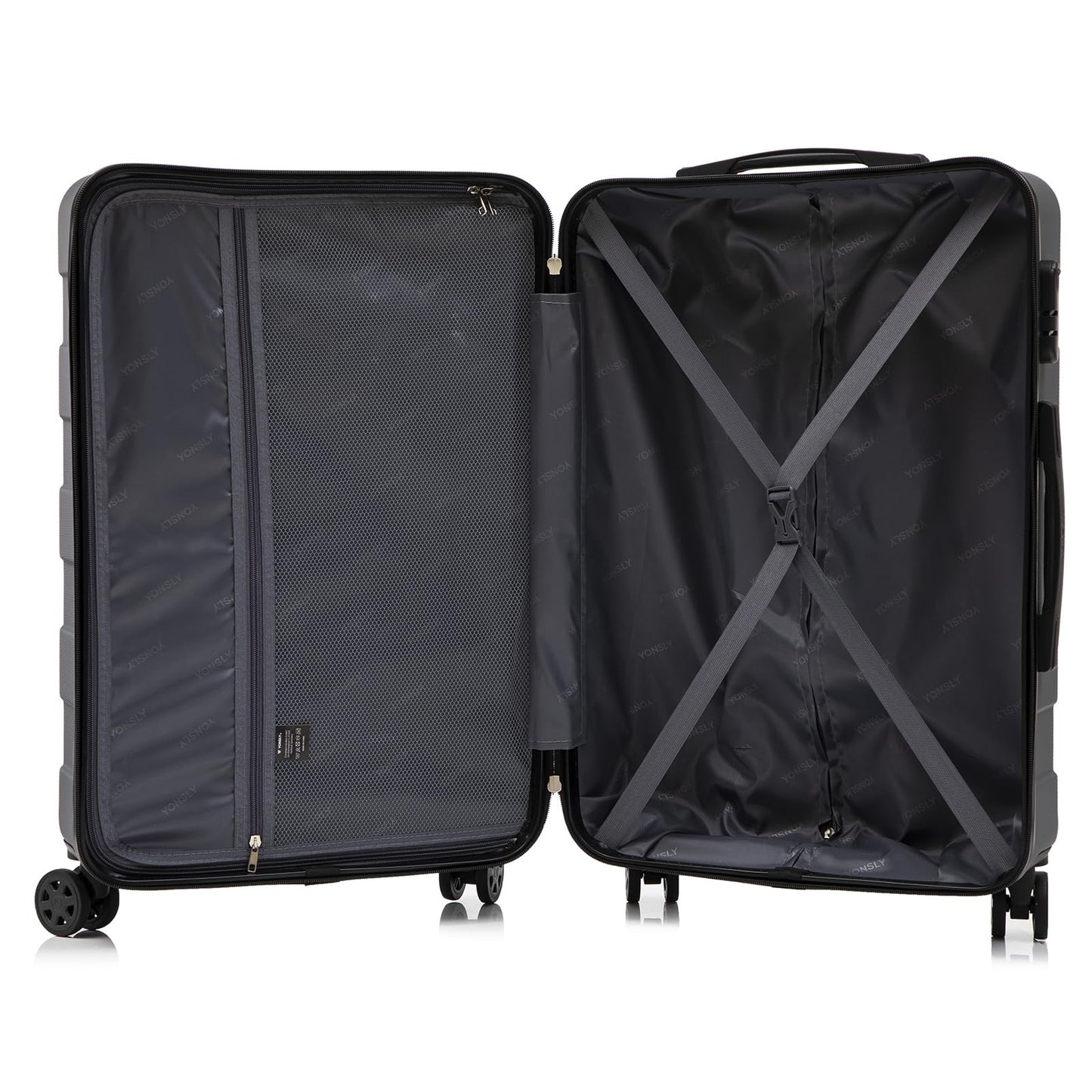 yonsly Trolley Reisekoffer Set, Rollkoffer Handgepäck, Kofferset, Gepäckset Travel Suitcase Hartschalenreisekoffer mit 4 Rollen 360°, Zahlenschloss, Weicher Gummigriff (4er Set, S,M,L&XL)