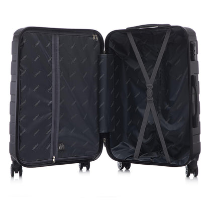 YONSLY® Travel Suitcase Trolley, Rolling Luggage Travel Carry-On Set, Cabin Suitcase, Suitcase with 4 360° Wheels, Combination Lock, Soft Rubber Handle, Hardshell Travel Suitcase
