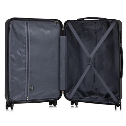 YONSLY® Trolley Suitcase Set, Spinner Carry-On, Hard-Shell Luggage Set with 4 360° Spinner Wheels, Combination Lock, Soft Rubber Handle (2-piece set, L&XL)
