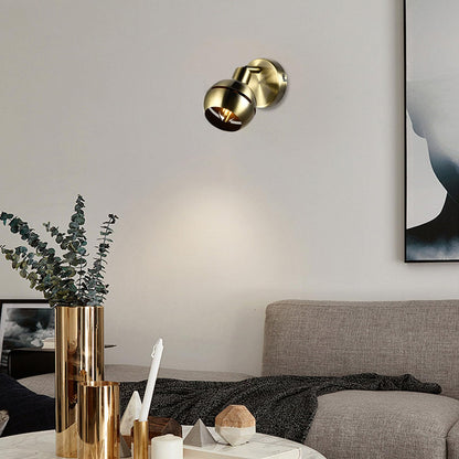 LQWELL® Wall Light Copper Color, LED Wall Lamp Indoor Wall Lighting Wall Spotlight in Retro Industrial Style, for Bedroom Living Room Studio Bar Counter Hotel Staircase Hallway Basement