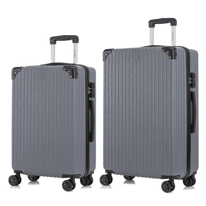 YONSLY® Premium Luggage TSA Lock, YKK Zipper Hard Shell Suitcase Trolley Cabin Luggage Roller Suitcase Carry-On 4 Wheels (L-XL-Set)