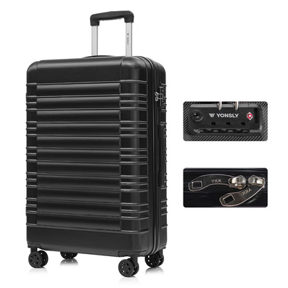 YONSLY® Premium Luggage TSA Lock, YKK Zipper Hardside Suitcase Carry-On Rolling Luggage Spinner 4 Wheels