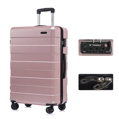 YONSLY® Premium Luggage TSA Lock, YKK Zipper Hardshell Suitcase Trolley Cabin Luggage Spinner Suitcase Carry-on 4 Wheels