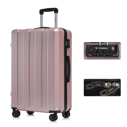 YONSLY® Premium Travel Suitcase TSA Lock, YKK Zipper Hardshell Suitcase Trolley Carry-on Spinner Suitcase Hand Luggage 4 Wheels