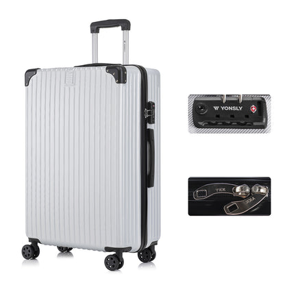 YONSLY® Premium Travel Suitcase TSA Lock, YKK Zipper Hardshell Suitcase Trolley Carry-On Luggage Spinner Suitcase 4 Wheels