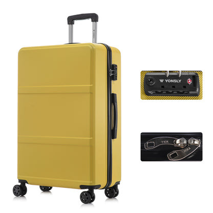 YONSLY® Premium Luggage TSA Lock, YKK Zipper Hardshell Suitcase Trolley Cabin Luggage Roller Suitcase Carry-on 4 Wheels
