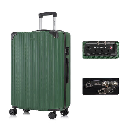YONSLY® Premium Luggage TSA Lock, YKK Zipper Hardshell Suitcase Trolley Carry-On Luggage Spinner Suitcase 4 Wheels