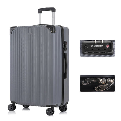 YONSLY® Premium Travel Suitcase TSA Lock, YKK Zipper Hardshell Suitcase Trolley Carry-On Luggage Spinner Suitcase 4 Wheels