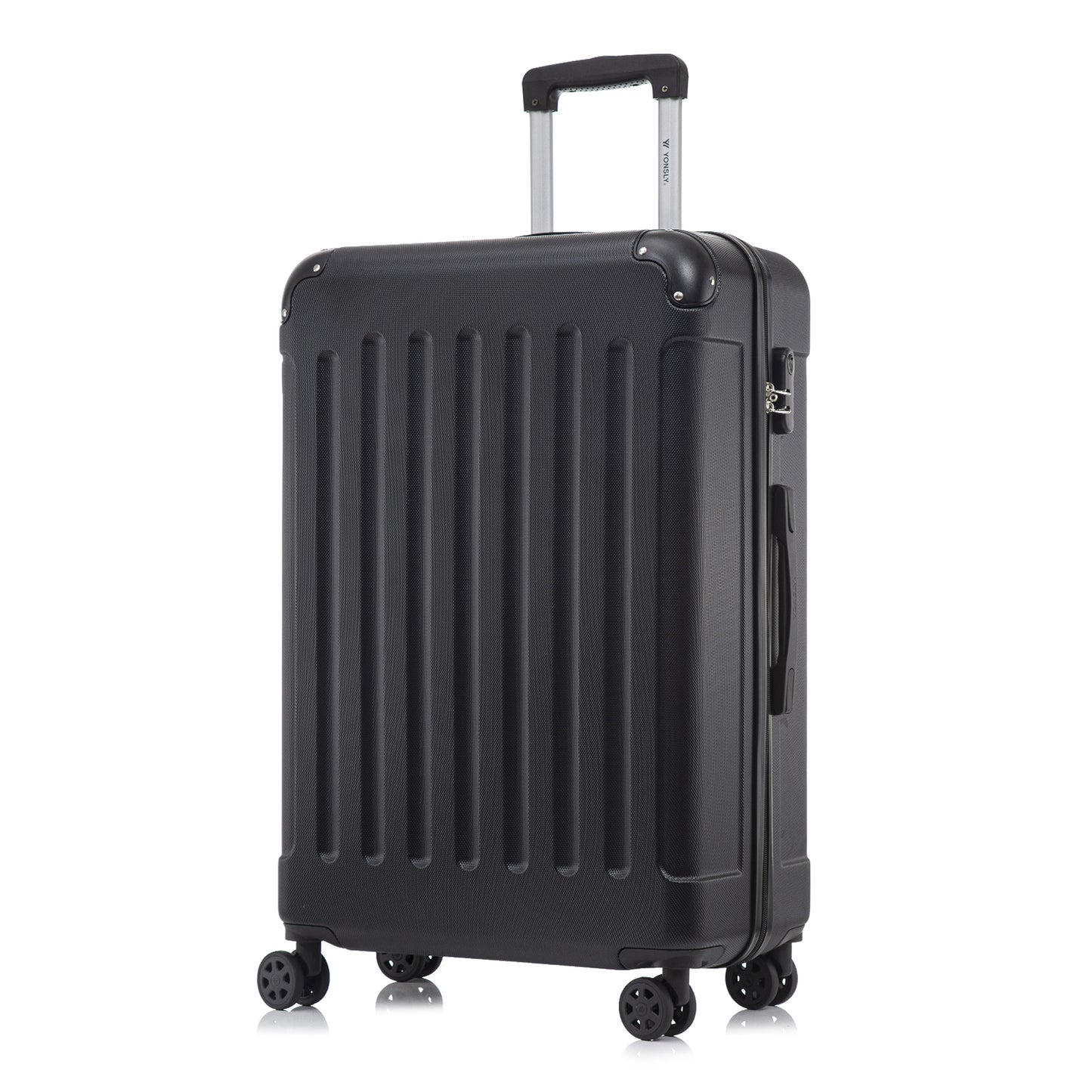 YONSLY® Trolley Suitcase, Travel Suitcase, Carry-On Suitcase, Hardshell Suitcase with 4 360° Wheels, Combination Lock, Soft Rubber Handle for Travel, Camping