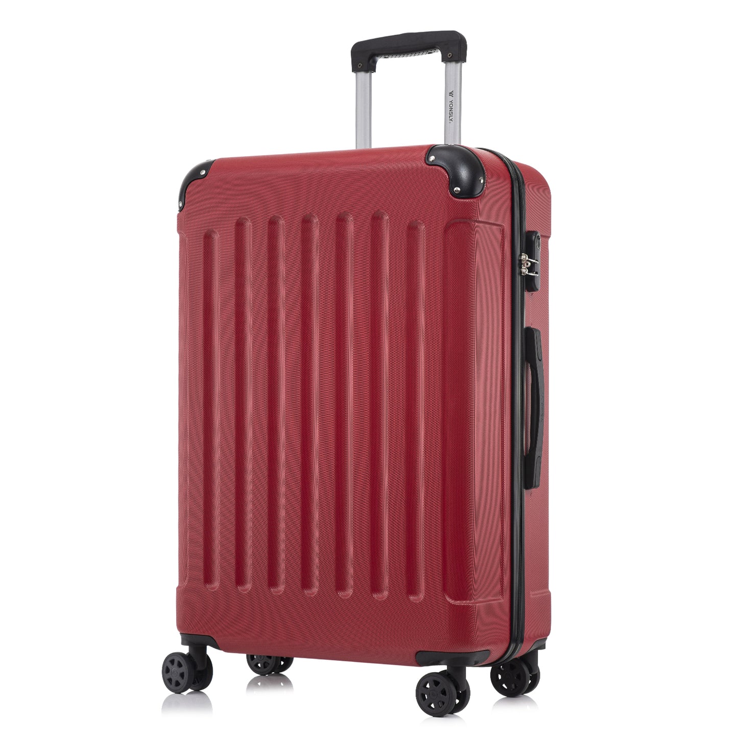 YONSLY® Suitcase, Trolley Travel Suitcase, Rolling Suitcase Carry-On with 4 360° Wheels, Hardshell Travel Suitcase, Combination Lock, Soft Rubber Handle