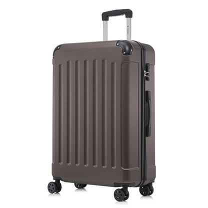 YONSLY® Suitcase, Trolley Travel Suitcase, Rolling Carry-on Luggage with 4 360° Wheels, ABS Hardshell, Security Lock, Soft Rubber Handle, 210D Lining