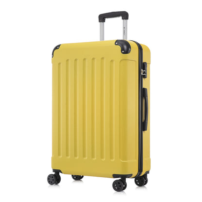 YONSLY® Trolley Suitcase, Travel Suitcase, Carry-On Suitcase, Hardshell Suitcase with 4 360° Wheels, Combination Lock, Soft Rubber Handle for Travel, Camping